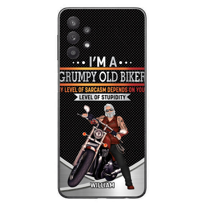 Custom Personalized Old Biker Phone Case - Father's Day Gift Idea for Biker - I'm A Grumpy Old Biker - Case for iPhone/Samsung