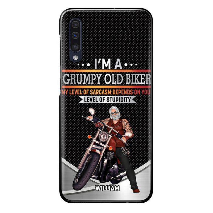 Custom Personalized Old Biker Phone Case - Father's Day Gift Idea for Biker - I'm A Grumpy Old Biker - Case for iPhone/Samsung