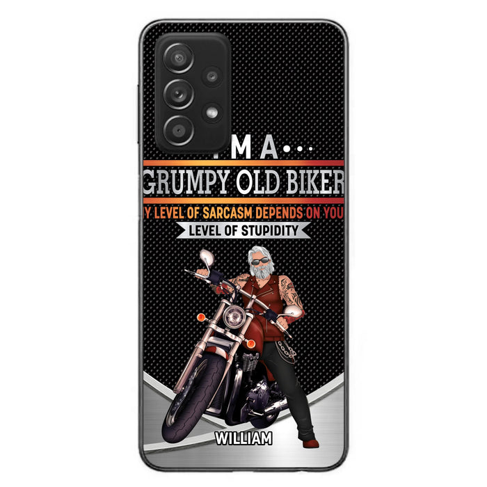 Custom Personalized Old Biker Phone Case - Father's Day Gift Idea for Biker - I'm A Grumpy Old Biker - Case for iPhone/Samsung
