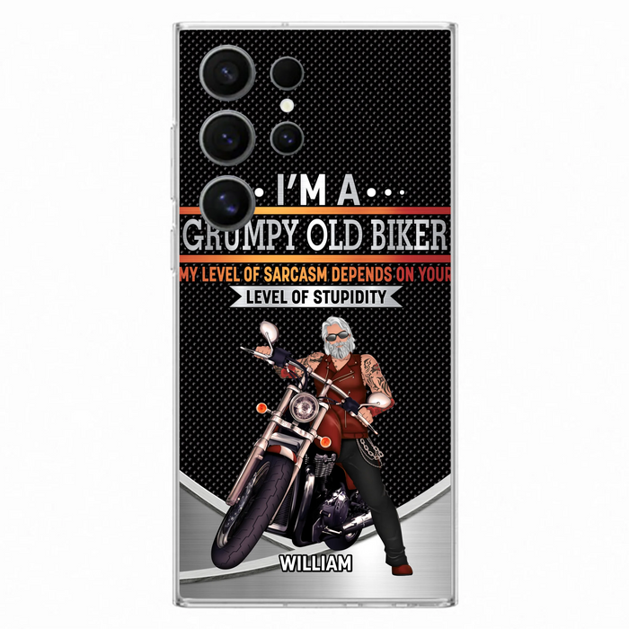 Custom Personalized Old Biker Phone Case - Father's Day Gift Idea for Biker - I'm A Grumpy Old Biker - Case for iPhone/Samsung