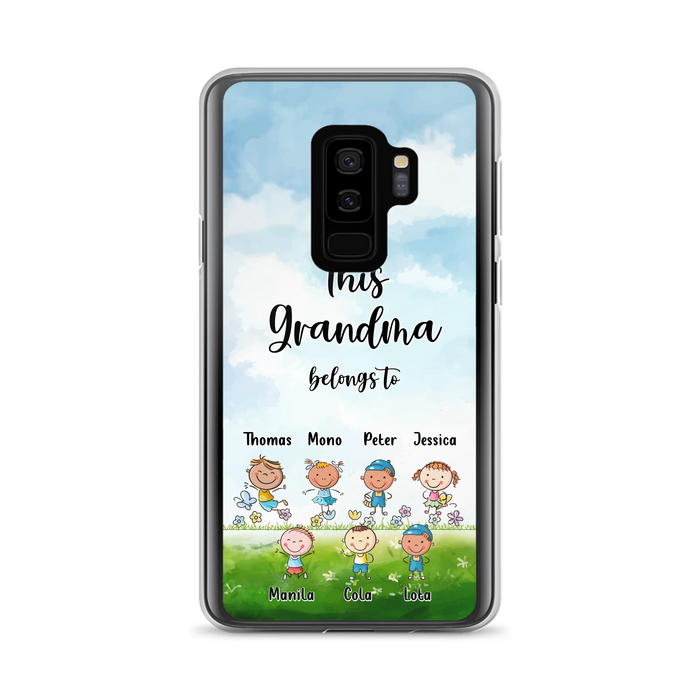 Custom Personalized Grandma Phone Case - Gift Idea For Grandma/Mother's Day - Upto 7 Kids - This Grandma Belongs To - Case For iPhone & Samsung