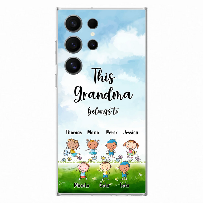 Custom Personalized Grandma Phone Case - Gift Idea For Grandma/Mother's Day - Upto 7 Kids - This Grandma Belongs To - Case For iPhone & Samsung