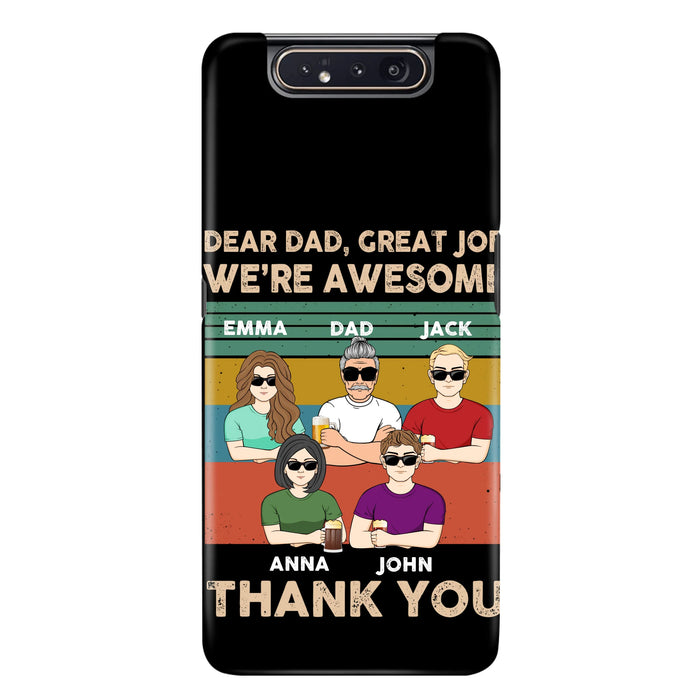 Custom Personalized Dear Mom/ Dad Phone Case For iPhone/ Samsung - Upto 5 People - Gift Idea For Mother's Day/ Father's Day - Dear Dad, Great Job We're Awesome Thank You