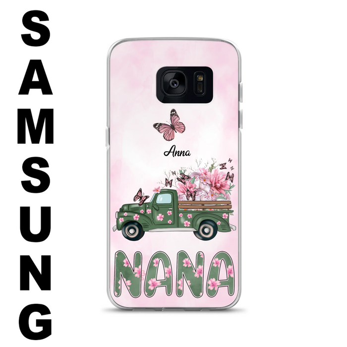 Custom Personalized Nana Phone Case - Gift Idea For Grandma/Mother's Day - Upto 12 Butterflies - Nana - Case For iPhone & Samsung