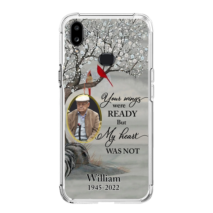 Custom Personalized Cardinal Memorial Phone Case for iPhone/ Samsung - Custom Photo - Your Wings Were Ready But My Heart Was Not