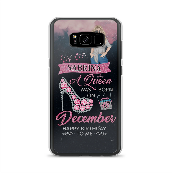 Custom Personalized Birthday Queen Phone Case - Gift Idea For Friends/Birthday - A Queen Was Born - Case for iPhone/Samsung