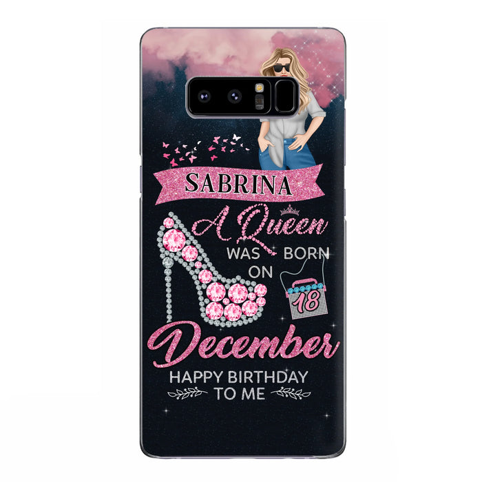 Custom Personalized Birthday Queen Phone Case - Gift Idea For Friends/Birthday - A Queen Was Born - Case for iPhone/Samsung