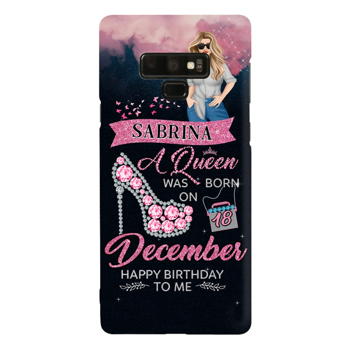 Custom Personalized Birthday Queen Phone Case - Gift Idea For Friends/Birthday - A Queen Was Born - Case for iPhone/Samsung