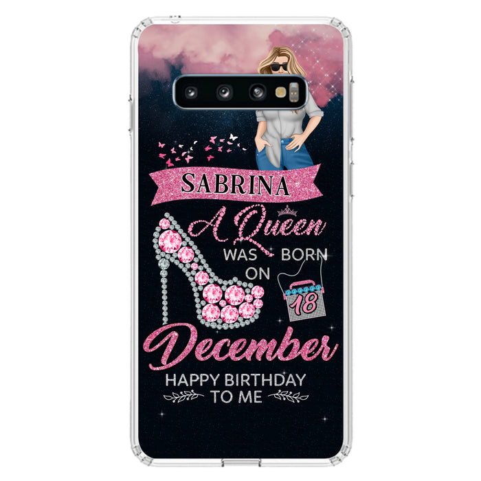Custom Personalized Birthday Queen Phone Case - Gift Idea For Friends/Birthday - A Queen Was Born - Case for iPhone/Samsung