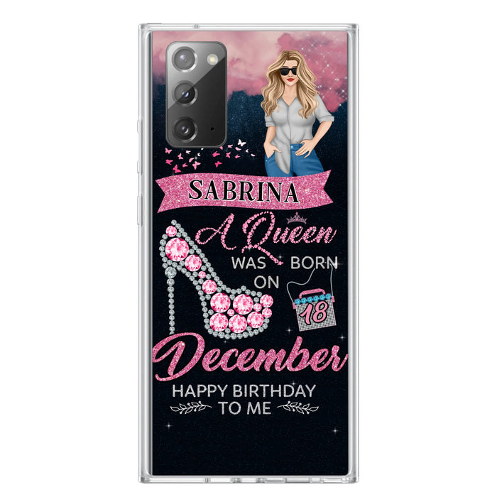 Custom Personalized Birthday Queen Phone Case - Gift Idea For Friends/Birthday - A Queen Was Born - Case for iPhone/Samsung