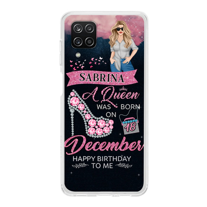 Custom Personalized Birthday Queen Phone Case - Gift Idea For Friends/Birthday - A Queen Was Born - Case for iPhone/Samsung