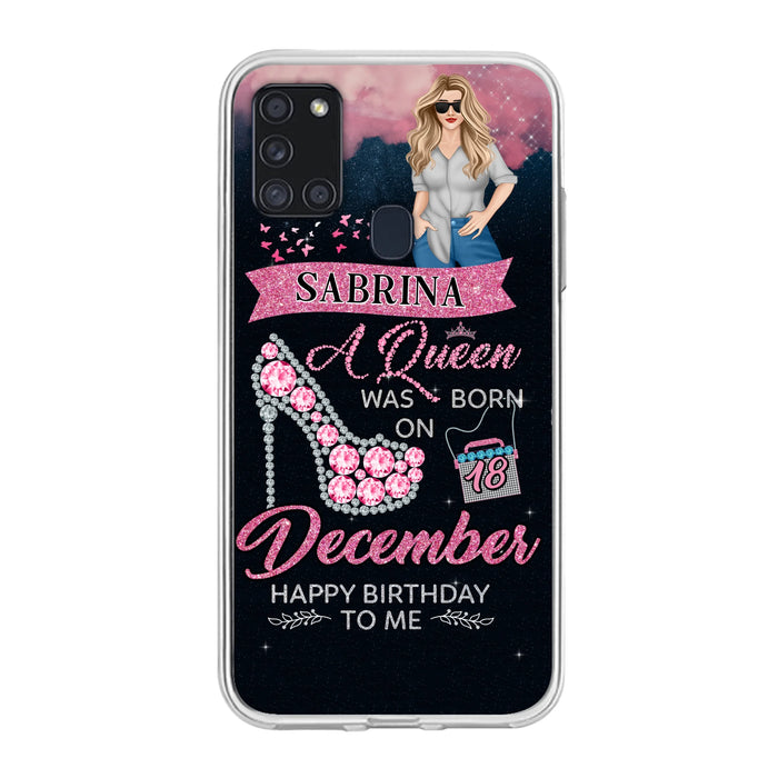 Custom Personalized Birthday Queen Phone Case - Gift Idea For Friends/Birthday - A Queen Was Born - Case for iPhone/Samsung