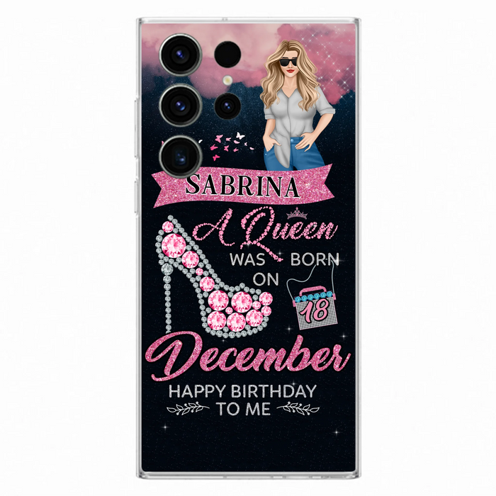 Custom Personalized Birthday Queen Phone Case - Gift Idea For Friends/Birthday - A Queen Was Born - Case for iPhone/Samsung