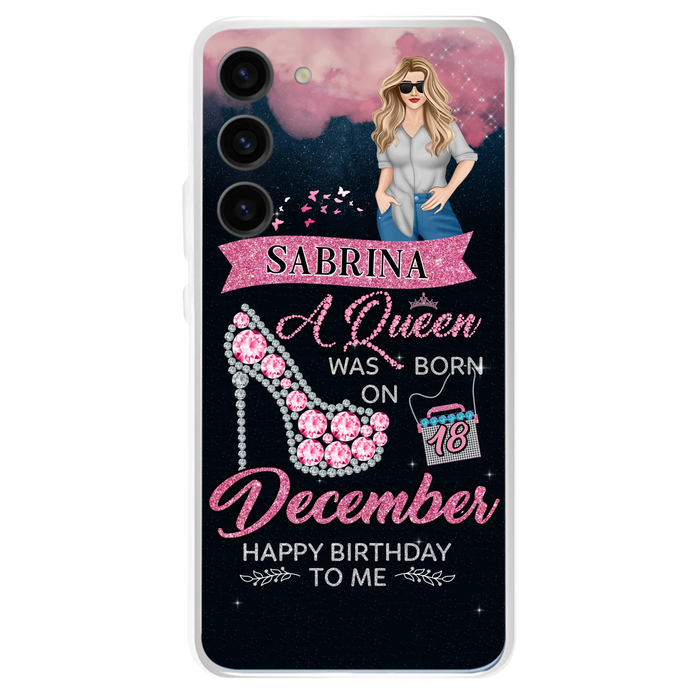 Custom Personalized Birthday Queen Phone Case - Gift Idea For Friends/Birthday - A Queen Was Born - Case for iPhone/Samsung