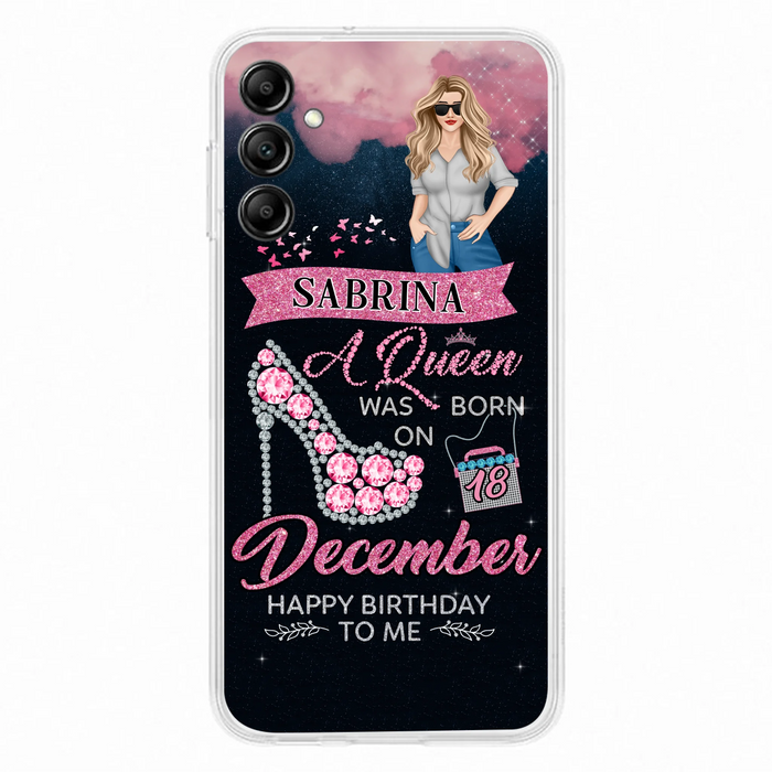 Custom Personalized Birthday Queen Phone Case - Gift Idea For Friends/Birthday - A Queen Was Born - Case for iPhone/Samsung