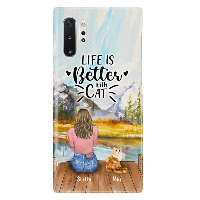 Custom Personalized Cat Mom Phone Case - Gifts For Cat Lovers With Upto 4 Cats - You Had Me At Meow - Case For iPhone(Update Iphone 14), Samsung And Xiaomi