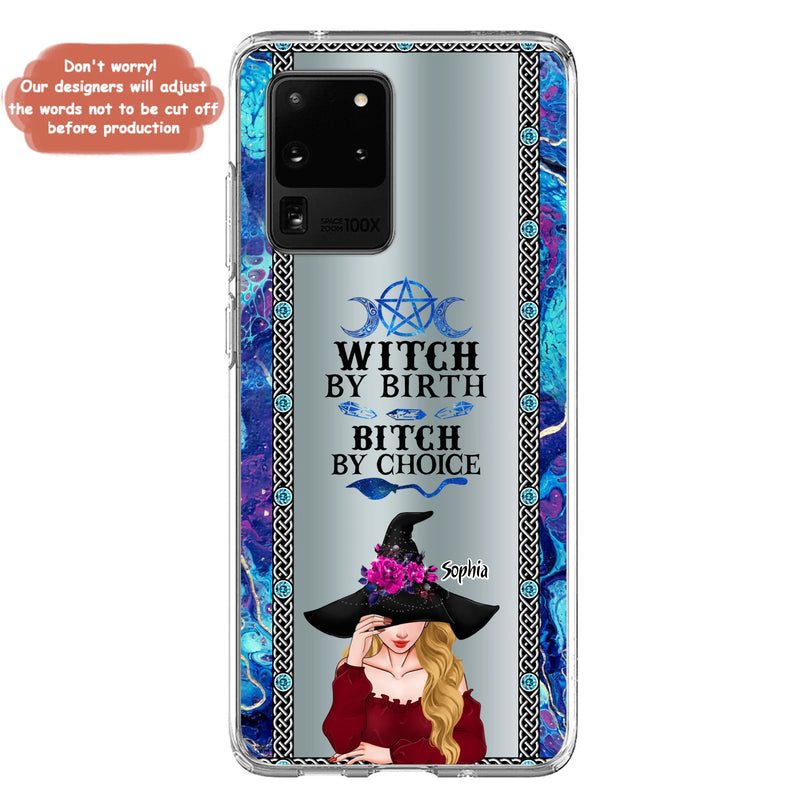 Custom Personalized Witch Phone Case for iPhone and Samsung - Gift Idea For Halloween - Witch By Birth, Bitch By Choice