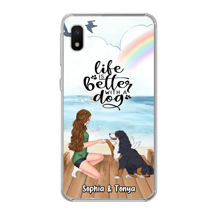 Custom Personalized Dog Mom Phone Case - Gift Idea For Dog Lovers - Life Is Better With A Dog - Case for iPhone & Samsung