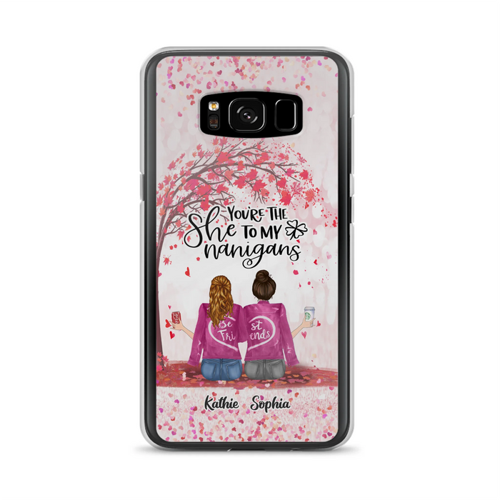 Custom Personalized We Are Best Friends Phone Case - Gift Idea For Friends/ Besties/ Sisters - Upto 5 Girls - You're The She To My Nanigans - Case For iPhone & Samsung