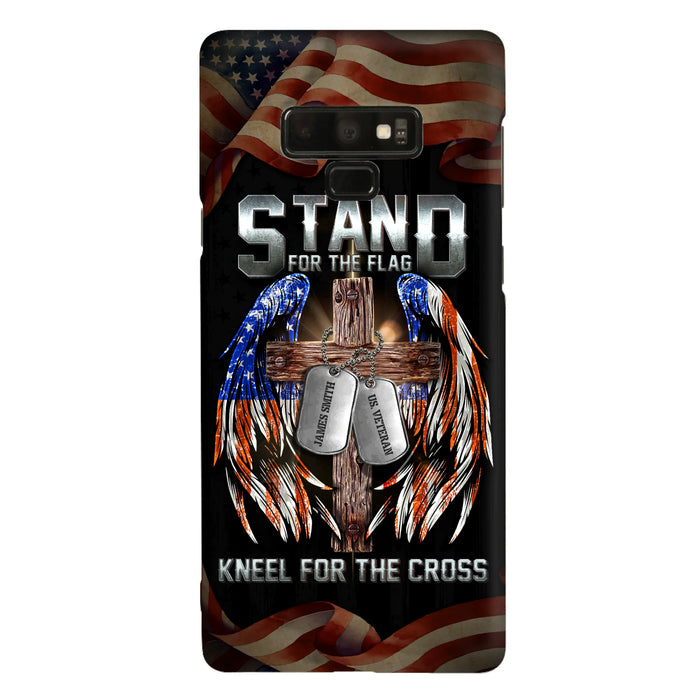 Custom Personalized U.S Veteran Phone Case - Gift Idea for Father/Veteran/ Independence Day - Stand For The Flag Kneel For The Cross - Case For iPhone And Samsung