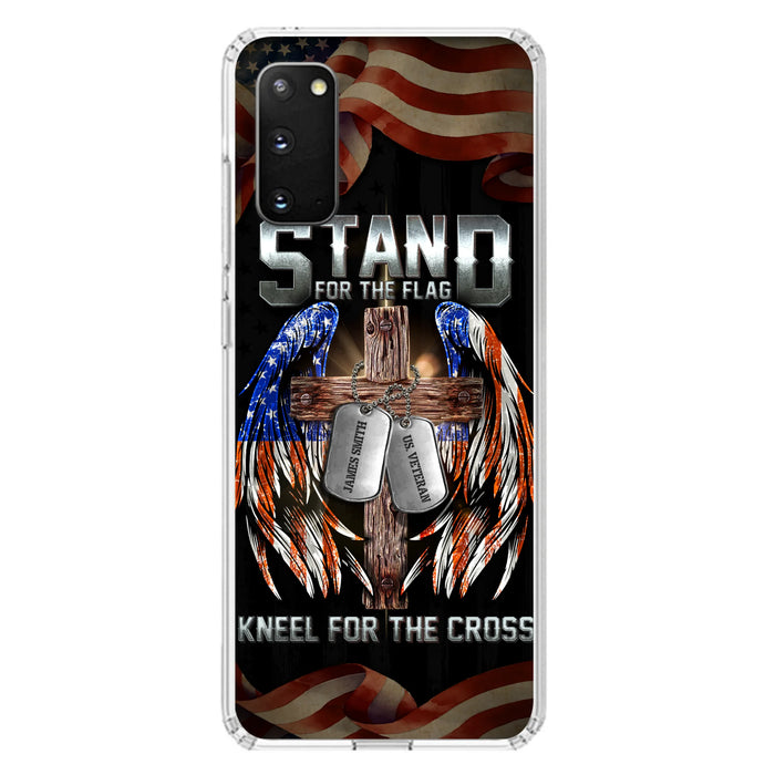 Custom Personalized U.S Veteran Phone Case - Gift Idea for Father/Veteran/ Independence Day - Stand For The Flag Kneel For The Cross - Case For iPhone And Samsung
