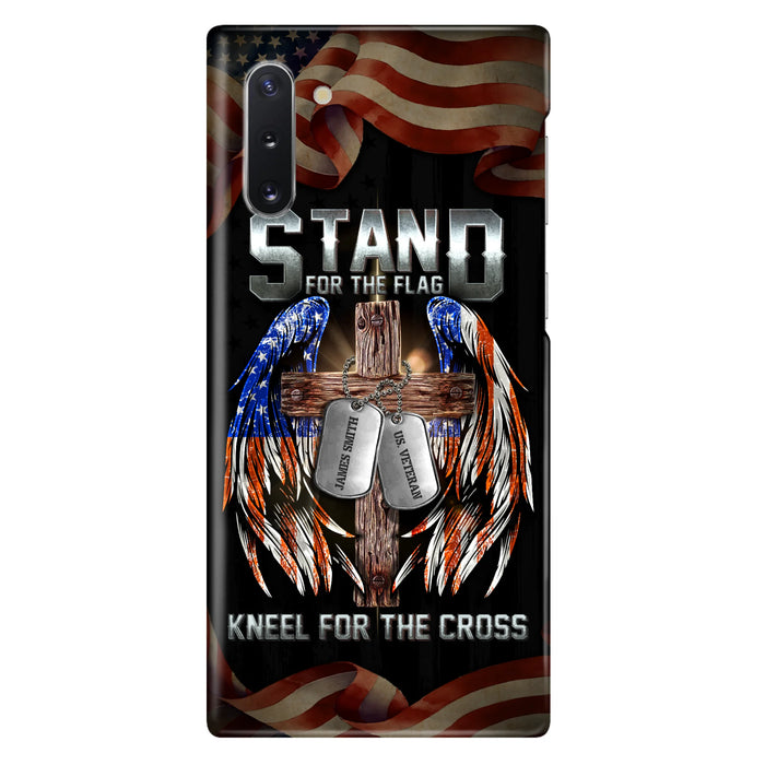 Custom Personalized U.S Veteran Phone Case - Gift Idea for Father/Veteran/ Independence Day - Stand For The Flag Kneel For The Cross - Case For iPhone And Samsung