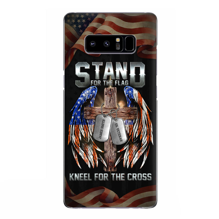 Custom Personalized U.S Veteran Phone Case - Gift Idea for Father/Veteran/ Independence Day - Stand For The Flag Kneel For The Cross - Case For iPhone And Samsung