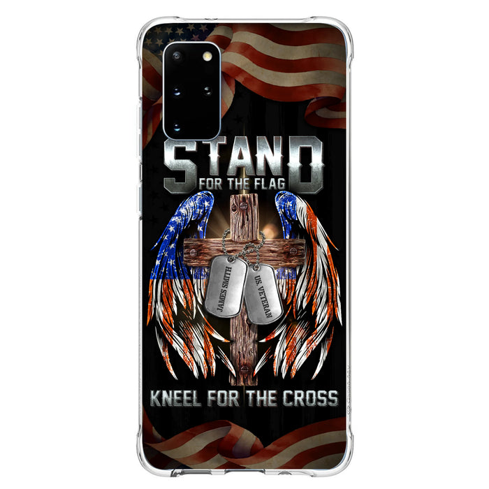 Custom Personalized U.S Veteran Phone Case - Gift Idea for Father/Veteran/ Independence Day - Stand For The Flag Kneel For The Cross - Case For iPhone And Samsung