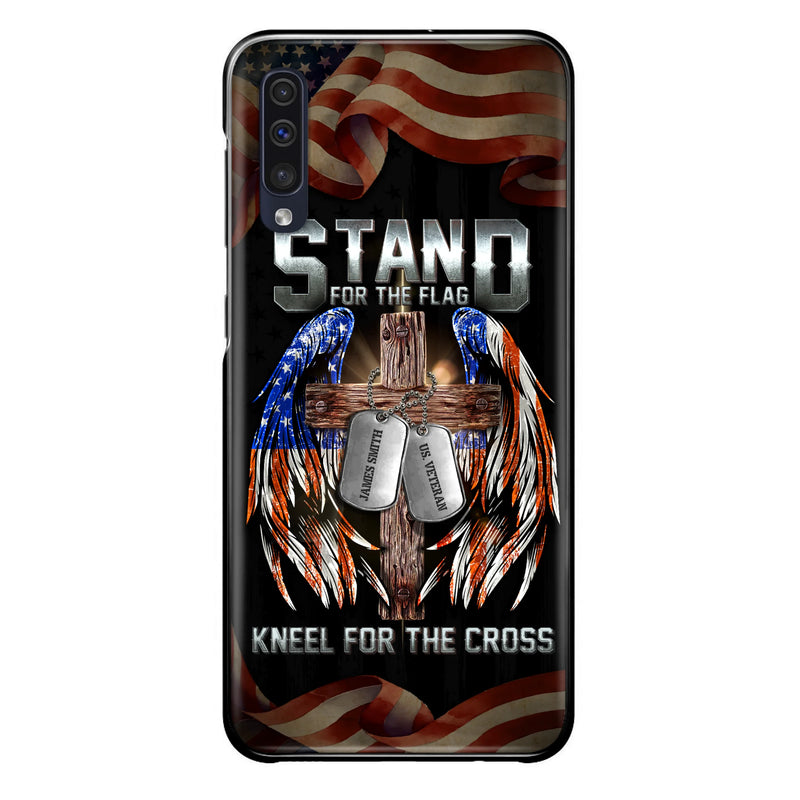 Custom Personalized U.S Veteran Phone Case - Gift Idea for Father/Veteran/ Independence Day - Stand For The Flag Kneel For The Cross - Case For iPhone And Samsung