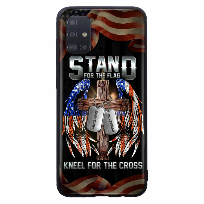 Custom Personalized U.S Veteran Phone Case - Gift Idea for Father/Veteran/ Independence Day - Stand For The Flag Kneel For The Cross - Case For iPhone And Samsung