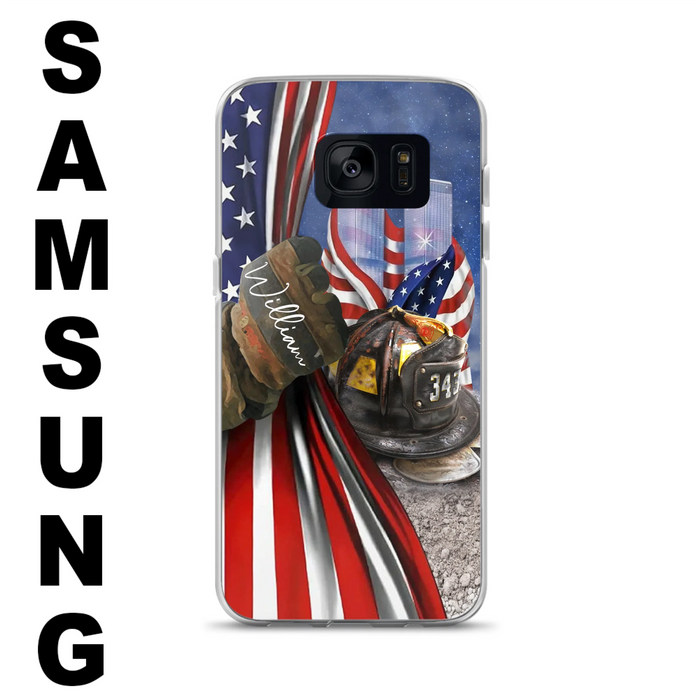 Personalized Fire Fighter Phone Case - Gift Idea For 4th Of July Day - Cases For iPhone And Samsung