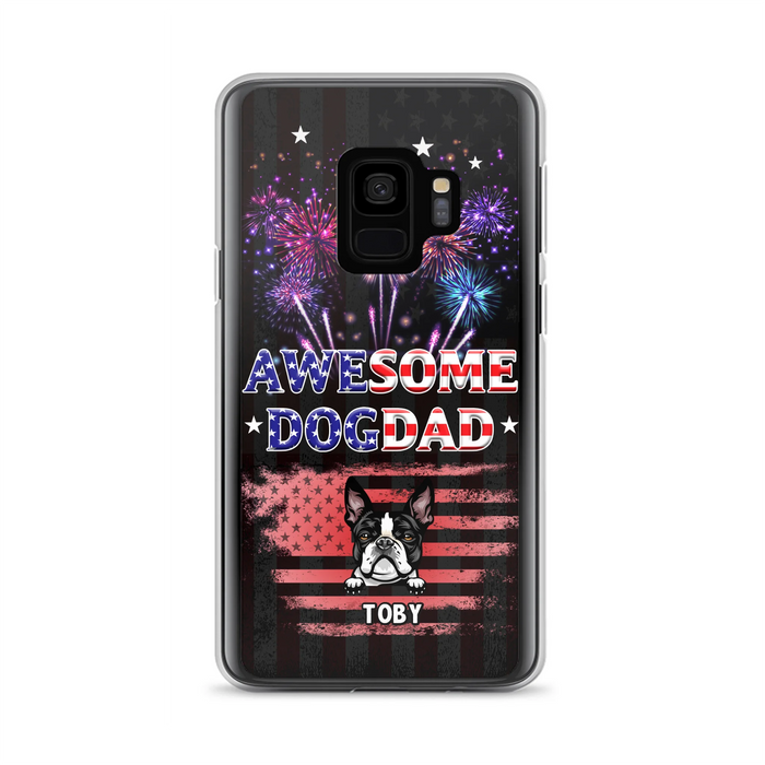 Custom Personalized Dog Dad Phone Case - Gift Idea For Father's Day/Dog Lovers - Up To 6 Dogs - Awesome Dog Dad - Cases For Iphone And Samsung