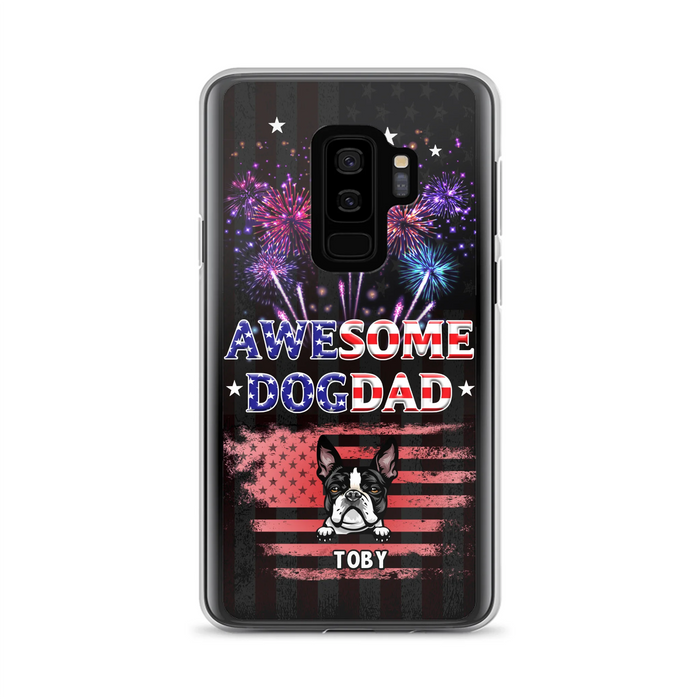 Custom Personalized Dog Dad Phone Case - Gift Idea For Father's Day/Dog Lovers - Up To 6 Dogs - Awesome Dog Dad - Cases For Iphone And Samsung