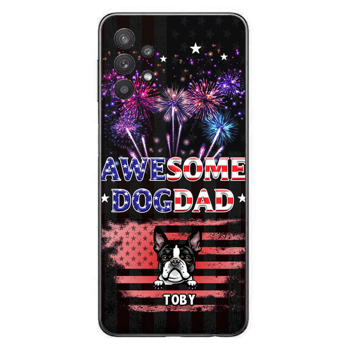 Custom Personalized Dog Dad Phone Case - Gift Idea For Father's Day/Dog Lovers - Up To 6 Dogs - Awesome Dog Dad - Cases For Iphone And Samsung