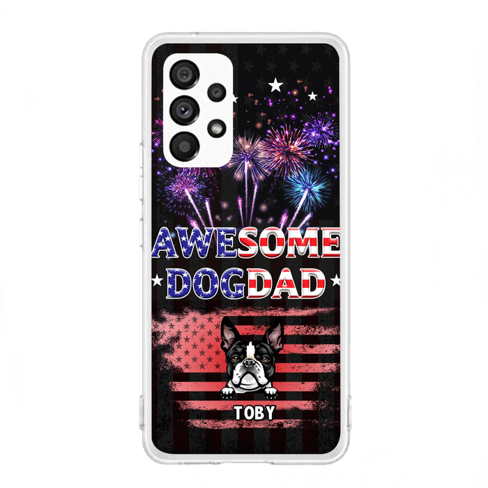 Custom Personalized Dog Dad Phone Case - Gift Idea For Father's Day/Dog Lovers - Up To 6 Dogs - Awesome Dog Dad - Cases For Iphone And Samsung