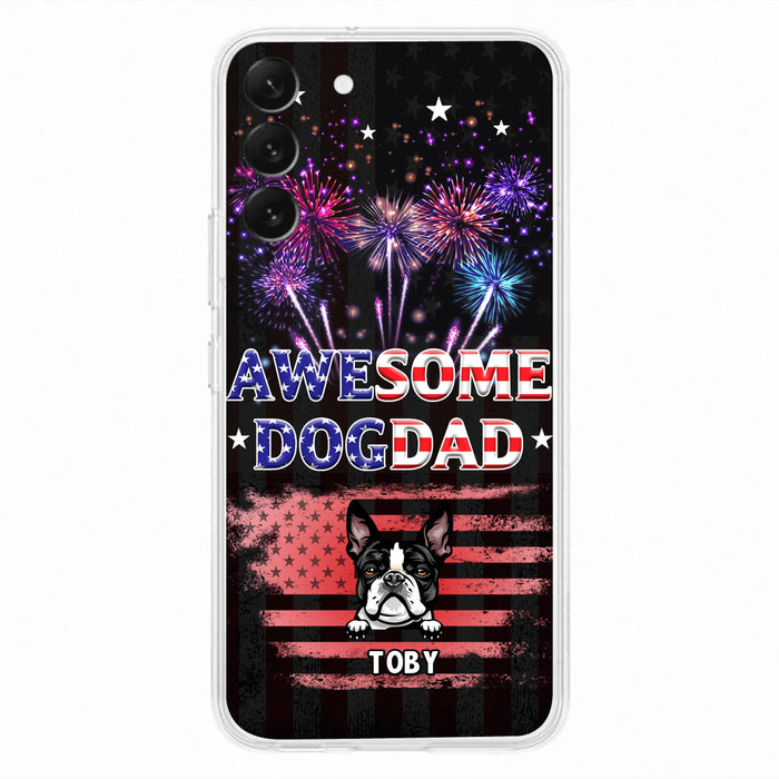 Custom Personalized Dog Dad Phone Case - Gift Idea For Father's Day/Dog Lovers - Up To 6 Dogs - Awesome Dog Dad - Cases For Iphone And Samsung