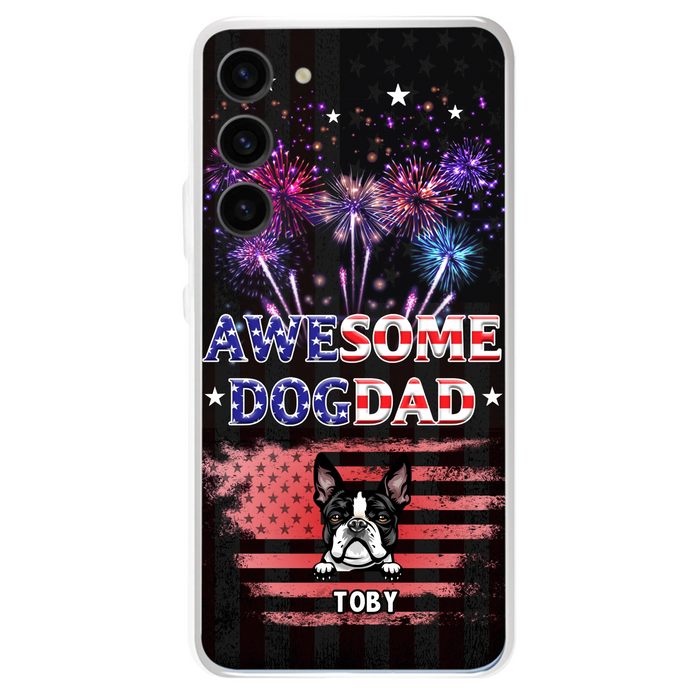 Custom Personalized Dog Dad Phone Case - Gift Idea For Father's Day/Dog Lovers - Up To 6 Dogs - Awesome Dog Dad - Cases For Iphone And Samsung