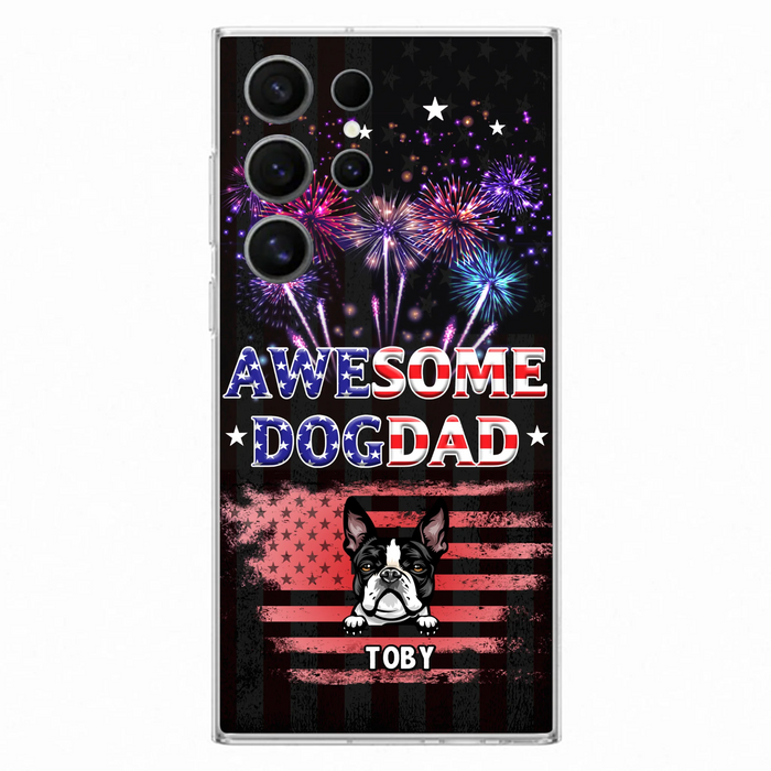 Custom Personalized Dog Dad Phone Case - Gift Idea For Father's Day/Dog Lovers - Up To 6 Dogs - Awesome Dog Dad - Cases For Iphone And Samsung