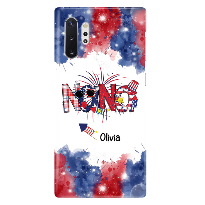 Custom Personalized Grandma Phone Case - 4th of July Mimi Phone Case With Child Names - Up To 10 Children - Gift Idea For Grandma - Cases For Iphone And Samsung