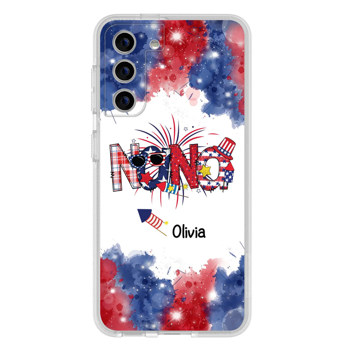Custom Personalized Grandma Phone Case - 4th of July Mimi Phone Case With Child Names - Up To 10 Children - Gift Idea For Grandma - Cases For Iphone And Samsung