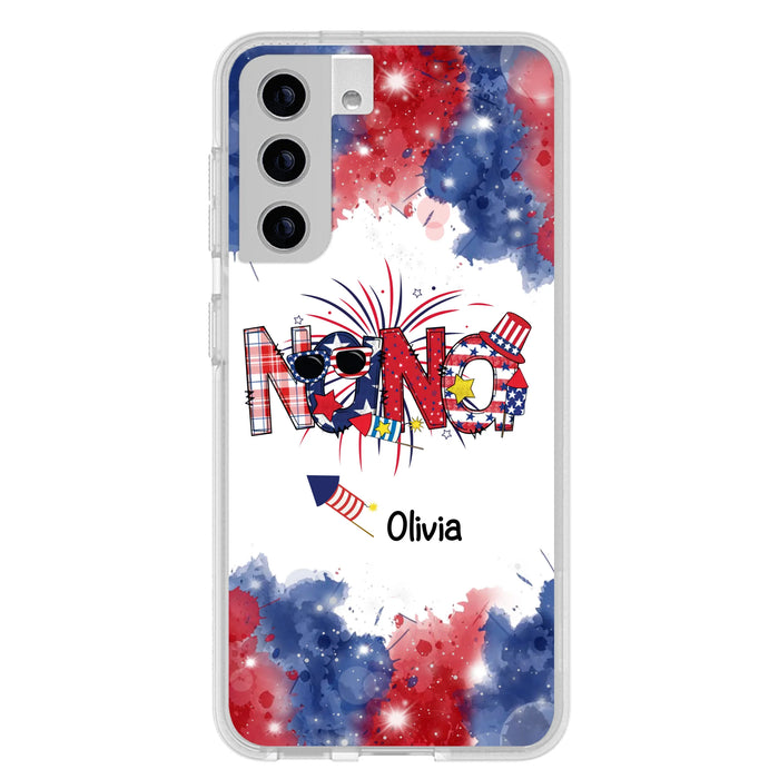 Custom Personalized Grandma Phone Case - 4th of July Mimi Phone Case With Child Names - Up To 10 Children - Gift Idea For Grandma - Cases For Iphone And Samsung
