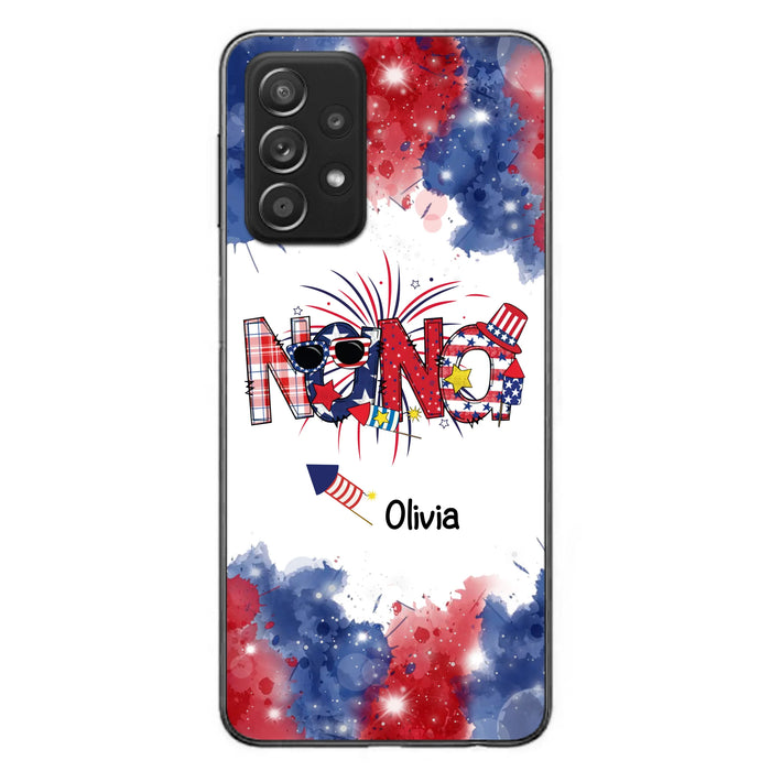 Custom Personalized Grandma Phone Case - 4th of July Mimi Phone Case With Child Names - Up To 10 Children - Gift Idea For Grandma - Cases For Iphone And Samsung