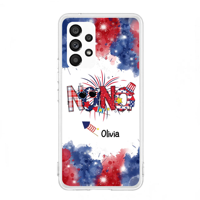 Custom Personalized Grandma Phone Case - 4th of July Mimi Phone Case With Child Names - Up To 10 Children - Gift Idea For Grandma - Cases For Iphone And Samsung