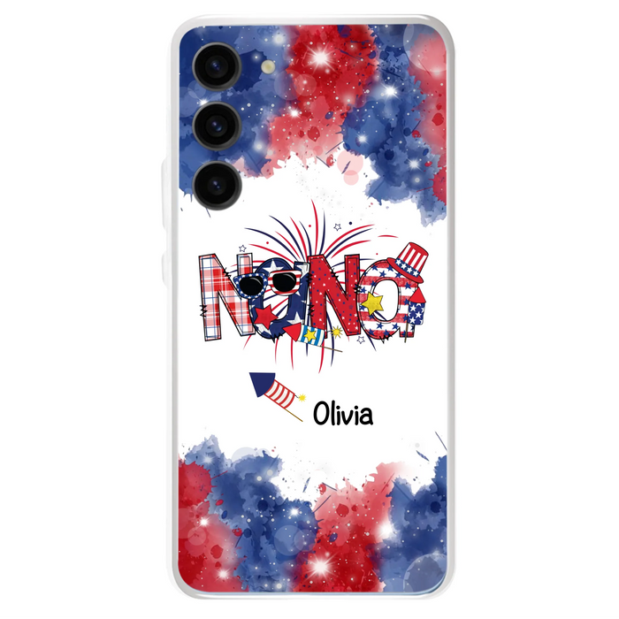 Custom Personalized Grandma Phone Case - 4th of July Mimi Phone Case With Child Names - Up To 10 Children - Gift Idea For Grandma - Cases For Iphone And Samsung