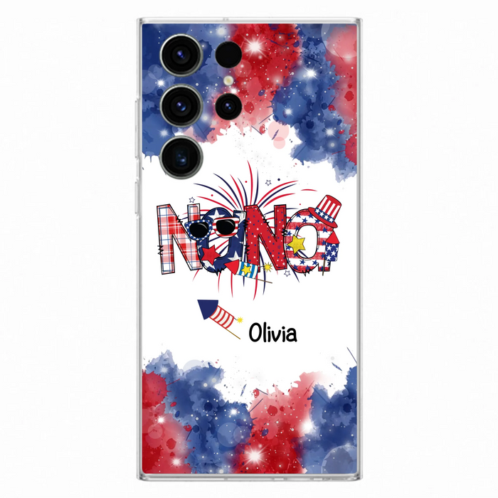 Custom Personalized Grandma Phone Case - 4th of July Mimi Phone Case With Child Names - Up To 10 Children - Gift Idea For Grandma - Cases For Iphone And Samsung