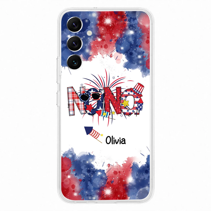 Custom Personalized Grandma Phone Case - 4th of July Mimi Phone Case With Child Names - Up To 10 Children - Gift Idea For Grandma - Cases For Iphone And Samsung