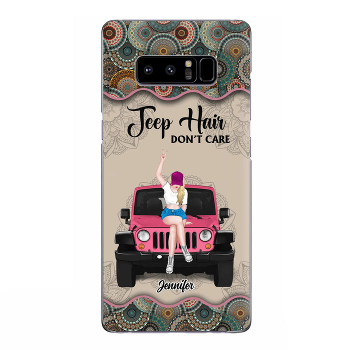 Custom Personalized Off-road Girl Phone Case - Upto 4 Dogs - Gift Idea For Dog/Off-road Lovers - Case for iPhone/Samsung