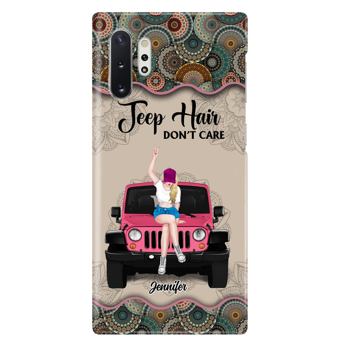 Custom Personalized Off-road Girl Phone Case - Upto 4 Dogs - Gift Idea For Dog/Off-road Lovers - Case for iPhone/Samsung