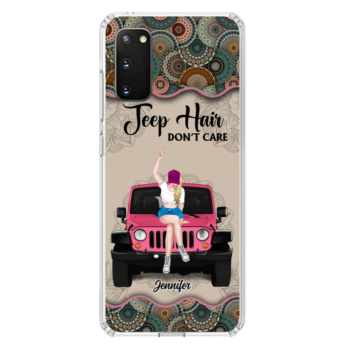Custom Personalized Off-road Girl Phone Case - Upto 4 Dogs - Gift Idea For Dog/Off-road Lovers - Case for iPhone/Samsung