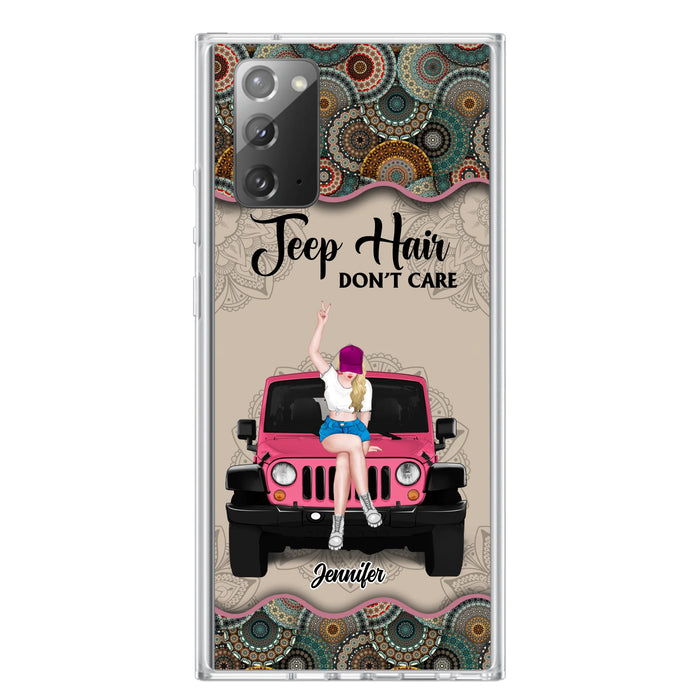 Custom Personalized Off-road Girl Phone Case - Upto 4 Dogs - Gift Idea For Dog/Off-road Lovers - Case for iPhone/Samsung